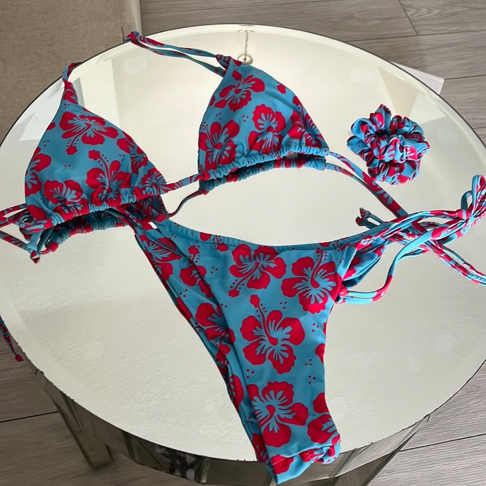 Blue Hawaiian 3pc bathing suit
